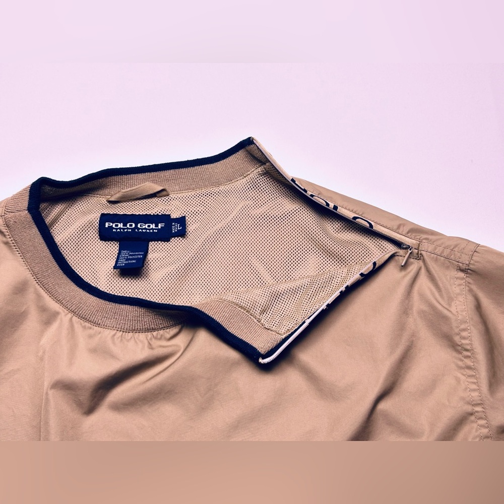 VTG 90s Polo Golf Ralph Lauren Windbreaker Pullover Jacket in Tan - Picture 9 of 13